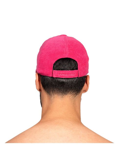 Maison Tangerine Pink Terry Cotton Baseball Cap Raspberry
