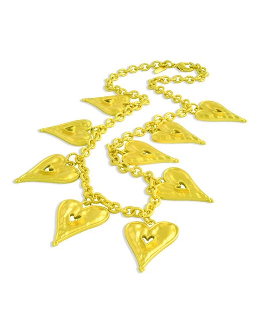 Arvino Yellow Textured Heart Necklace