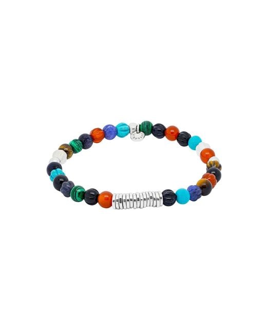 Tateossian Blue Classic Discs Beaded Bracelet for men