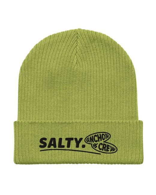 Anchor and Crew Green Leaf Salty Gen. Organic Cotton Embroidered Beanie for men