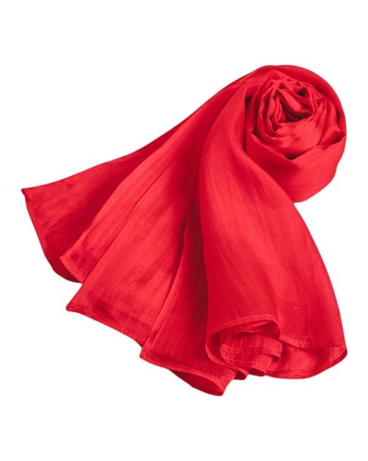 Silk and Bears Red Mulberry Silk Scarf – Handwoven & Hand-Dyed Sheer Shawl