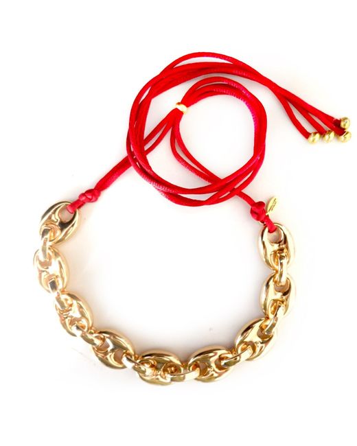 Persia Dona Jewelry Red Puffy Gg Link Chain Necklace
