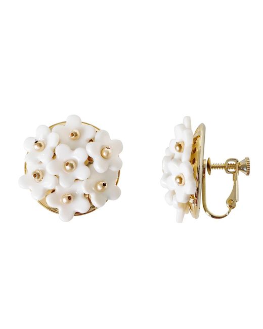 POPORCELAIN Metallic Mini Daisy Cluster Clip Earrings