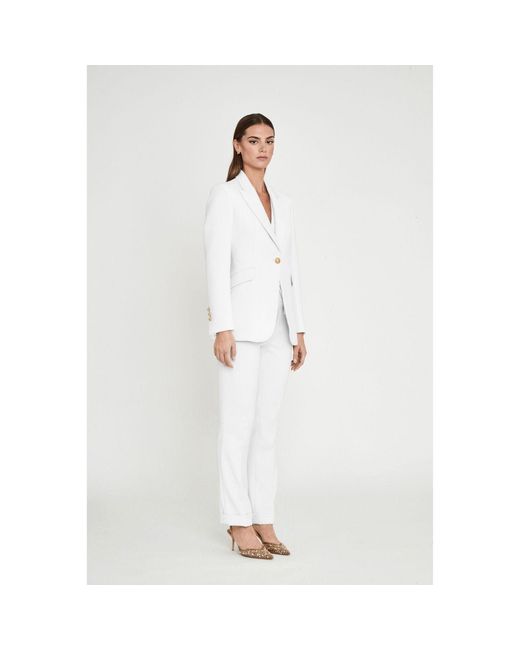 The Extreme Collection White Single-Button Tailored Blazer Atelier