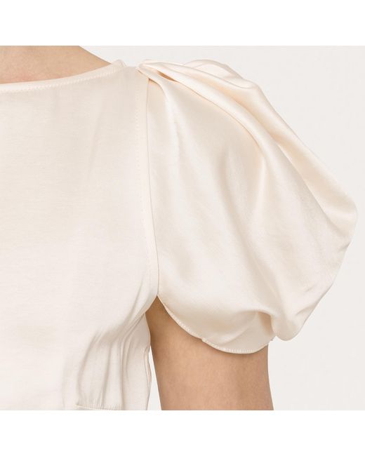 Nissa Natural Neutrals Belted Viscose Midi Dress Cream
