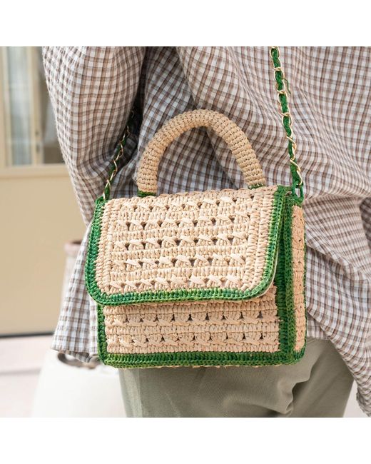 Zanatany Concepts Green Brouly Raffia Bag