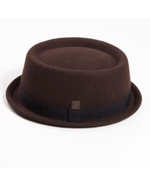 Dasmarca Hats Brown Jack Felt Skimpy Brim Short Brim Rude Boy Mod Style Porkpie Hat for men