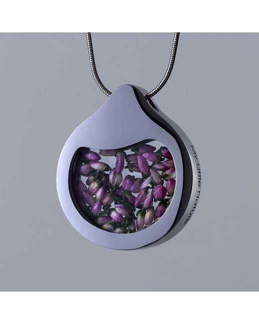 My Little Nature Blue Designer Jewelry Handcrafted Necklace With Scottish Heather Flower Blossoms