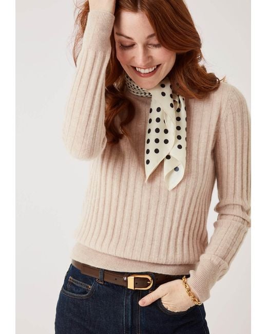 Loop Cashmere Natural Neutrals Cashmere Wide Rib Sweater
