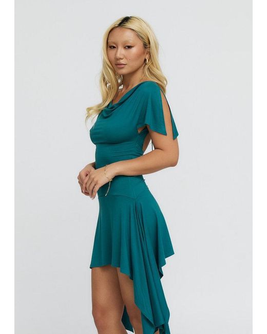 Why Mary Green Athena Asymmetrical Backless Mini Dress