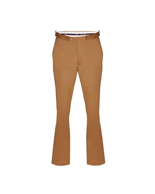 DAVID WEJ Brown Paco Loose Fit Chinos Trouser With Side Adjusters for men