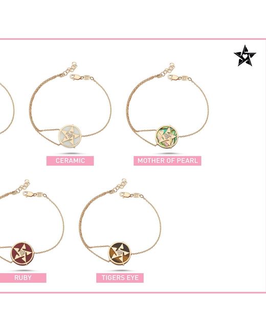 Ecce | Artisan Diamonds Metallic 14K Solid Happy Star Heart Diamond Bracelet
