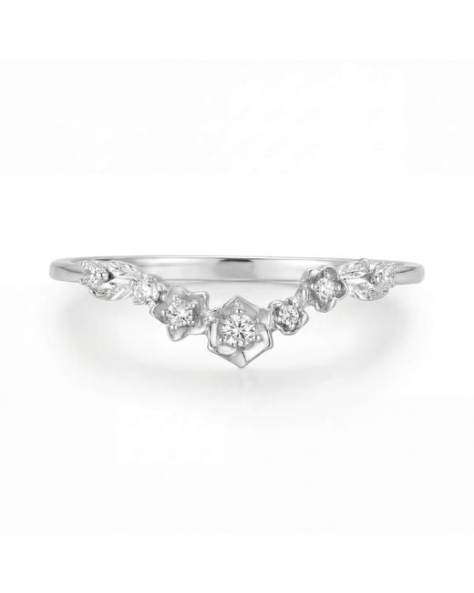 Azura Jewelry New York White Floral Nesting Band Vermeil