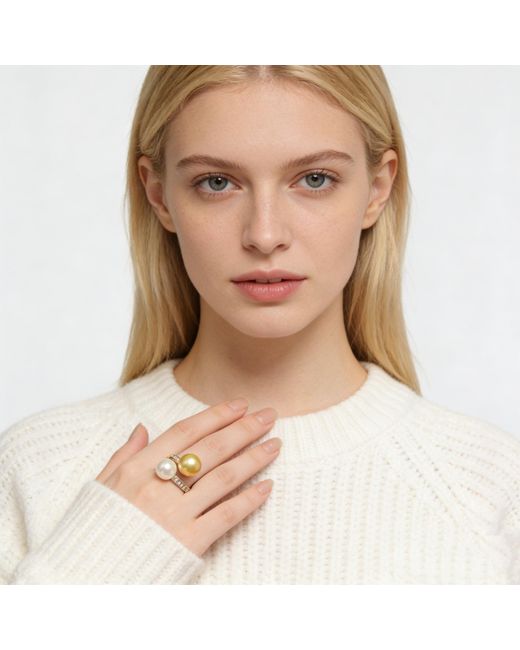 Ninemoo Metallic Still Life Pearl Ring