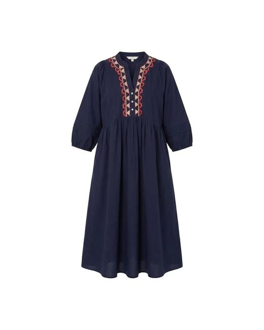 Adrift Clothing Blue Elodie Smock Dress