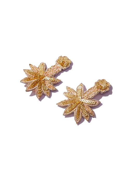 Simitri Metallic Golden Palm Earrings