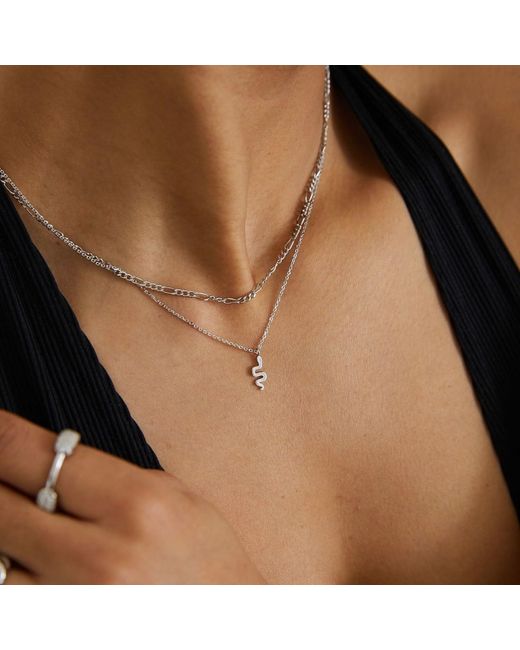 Bermuda Watch Company Metallic Annie Apple Lucinda Sterling Silver Curb Chain Necklace