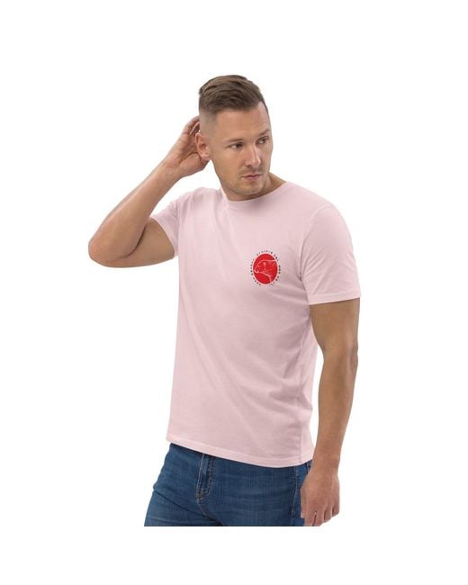 Anchor and Crew Pink Cotton Think Ocean Six Japan Gurafiku Organic Cotton T-Shirt for men
