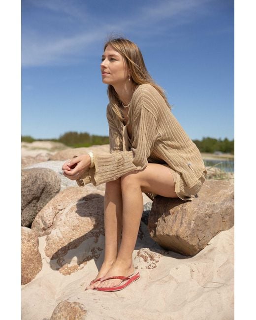 SALANIDA Natural Neutrals Sole 100% Linen Cardigan Sand