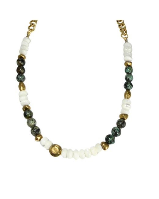 Rachel Nathan Metallic African & Mother Of Pearl Necklace