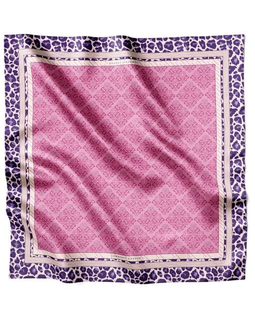 Lamberty Munich Pink Tibetan Tranquility Maxi Silk Twill Scarf