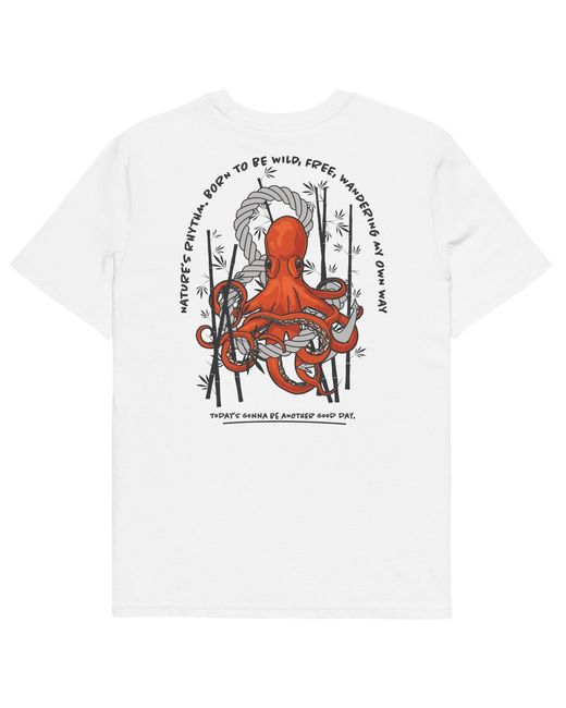 Anchor and Crew White Octopus Another Good Day Organic Cotton T-Shirt