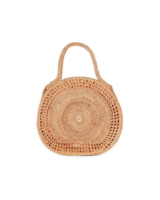 Jelavu Brown Sydney Raffia Satchel Bag