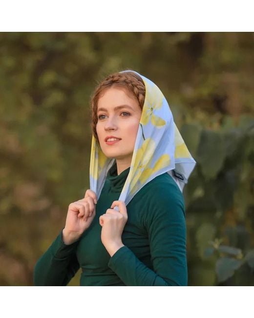 Ralufineart Yellow Natural Silk Crepe De Chine A Ray Of Sunshine Neckerchief
