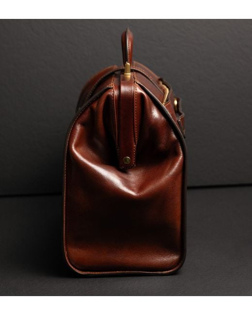Time Resistance Brown Large Leather Doctor Bag for men