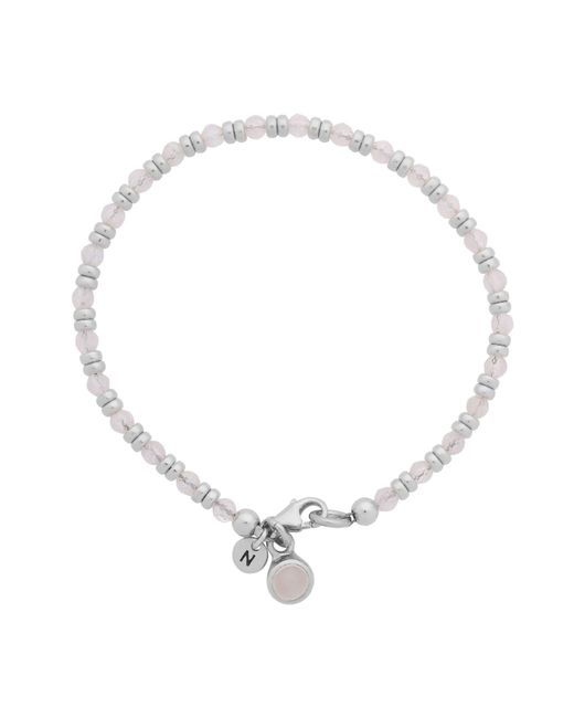Nellou Jewellery Metallic Neutrals Linear June Birthstone Bracelet Moonstone Sterling