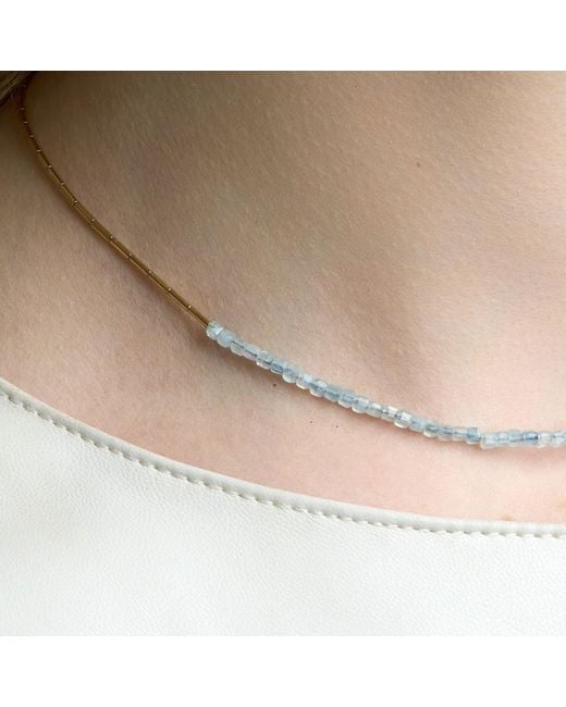Corina Mardari Jewelry Metallic Aquamarine-Filled Adjustable Necklace