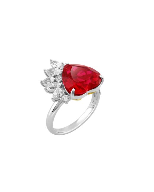 Arte Madrid Red Casa Real Insignia Heart Statement Ring