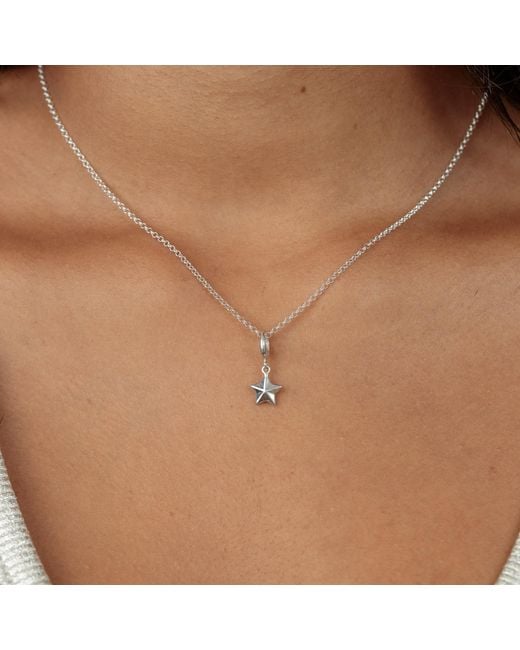 Lily Charmed Metallic Sterling Faceted Star Charm Necklace