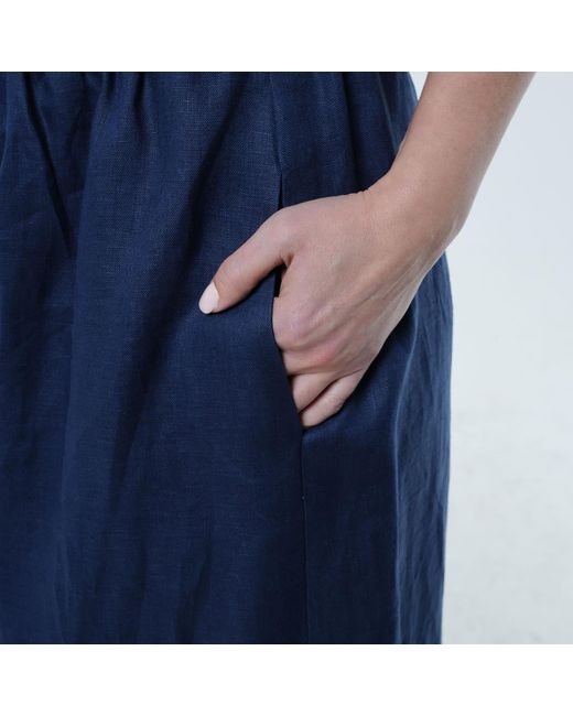 Metamorph Blue Palazzo Linen Pants