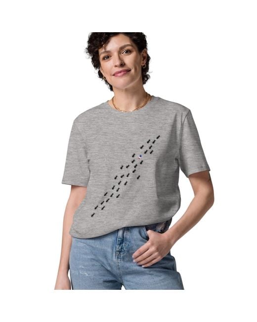 Anchor and Crew Gray Heather Ants Where's William Going? Organic Cotton T-Shirt
