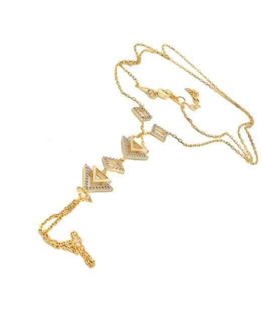 Ebru Jewelry Metallic Diamond Triangle Vermeil Fashion Hand Bracelet