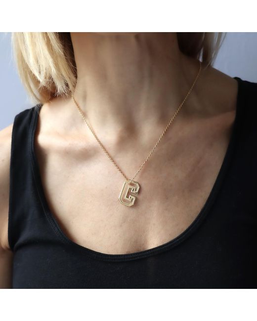 Hye Jane Jewelry Metallic Varsity Initial Necklace