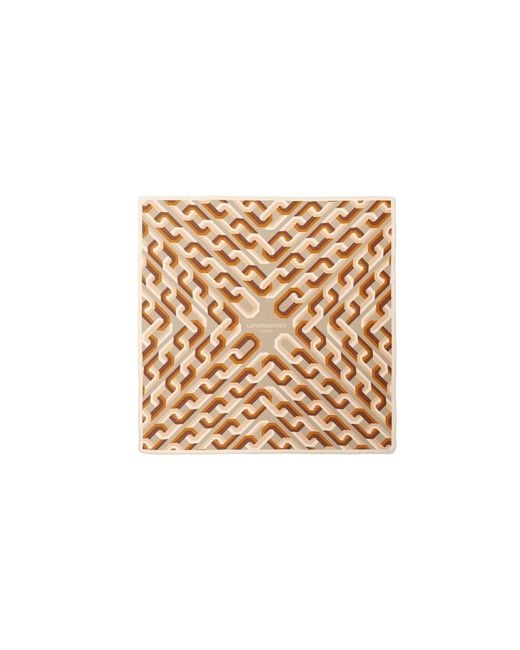 Le Parmentier Natural Neutrals Chain Motif Bandana Silk Scarf