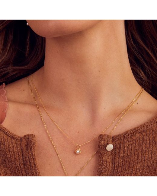 Posh Totty Designs Metallic Gold Pearl & Shell Charm Necklace
