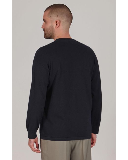 Paul James Knitwear Blue Lightweight Cotton Ollie Oversized Knitted Top for men