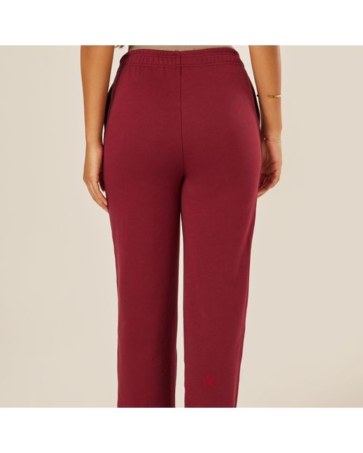 Be Athletica Red Varsity Athletica Wide-Leg Pants