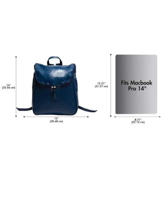 Hides Leather Co. Blue Minimal Genuine Leather Backpack
