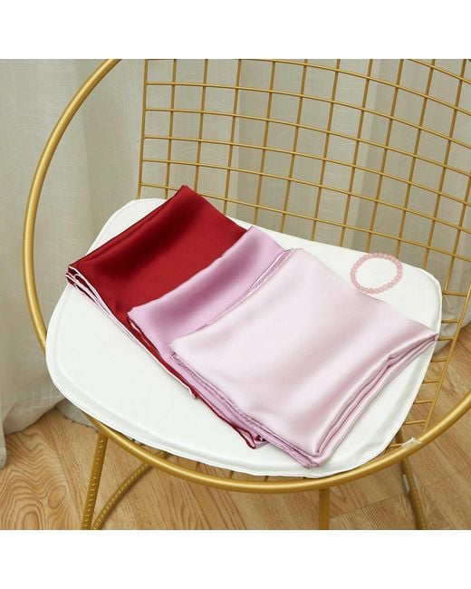 Soft Strokes Silk Pink Pure Silk Scarf Peony Solid Colour Collection Sorbet Large