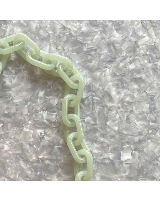 CLOSET REHAB Green Chain Link Short Acrylic Purse Strap In Mint