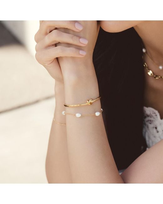 Emma Holland Jewellery Metallic Baroque Pearl Chain Bracelet
