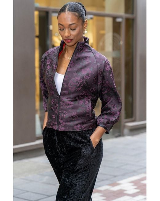 Lioness by Tf Purple Flowered Jacket