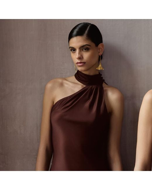 Meraki by Rashmi Bajaj Yellow Ginko Grace Plated Dangle Drop Earrings