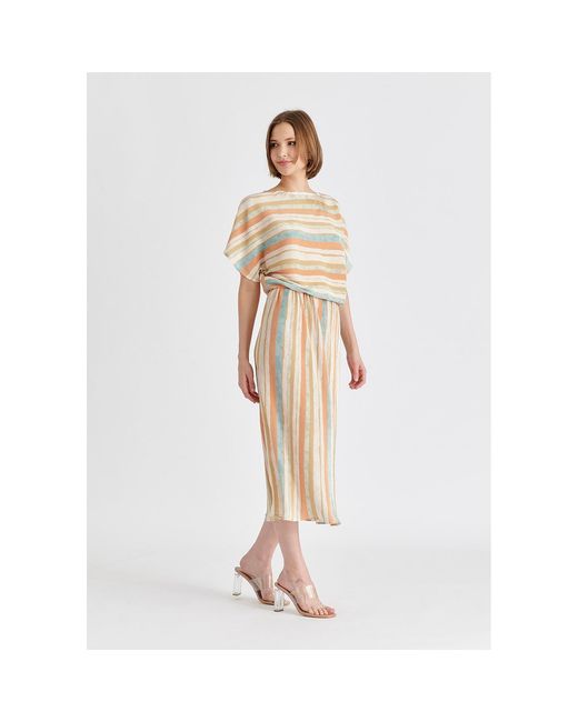 Paisie Natural Two-Way Plisse Dress