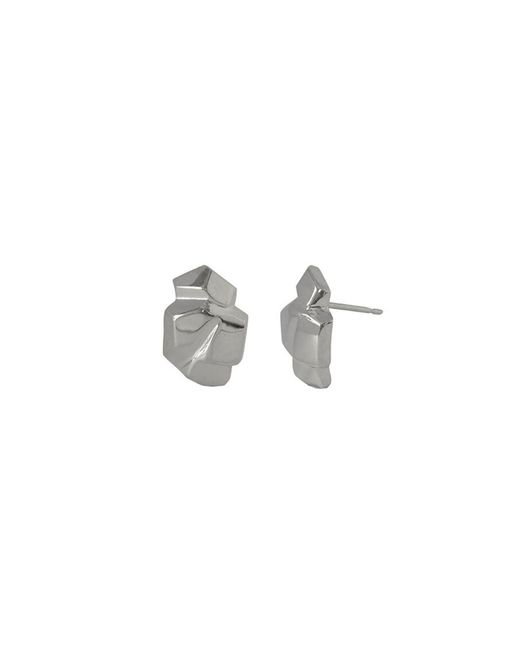 Edge Only Metallic Rock Earrings Sterling
