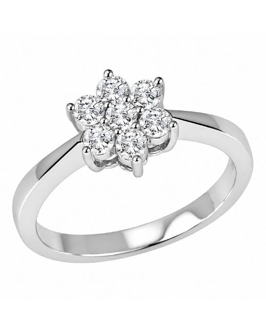 Artisan Metallic 18K With Diamond Flower Ring